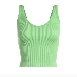 Light Green V Neck Seamless Tank